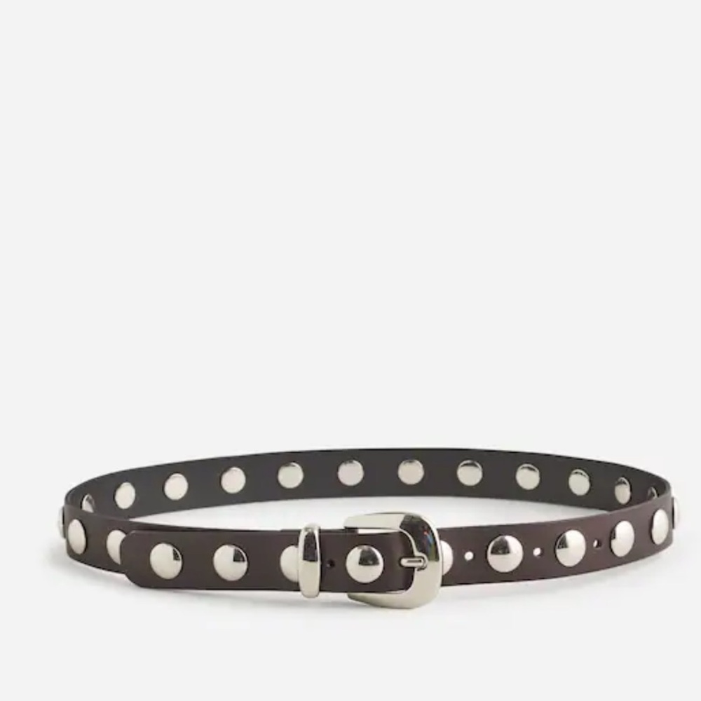 Studded Black Leather Belt with Silver - Madewell Western